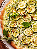 Courgette pizza (seen from above)