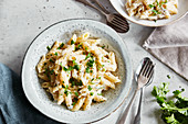 Penne with four types of cheese