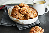 Apple and cinnamon scones with apple sauce and cinnamon chips
