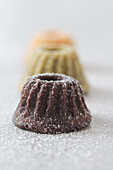 Mini gugelhupfs with belgian dark chocolate and cognac
