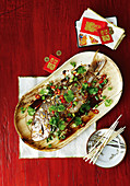 Whole snapper with garlic and ginger