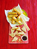 Spring rolls and Prawn toasts