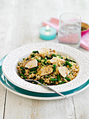 Risotto with chicken and spring vegetables