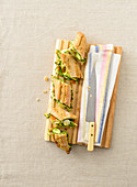 Baguette-Sandwich mit Rucolapesto und Zucchini