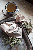 Mix-it-yourself medicinal teas for liver and gall bladder (peppermint, dandelion, chamomile, fennel, caraway and yarrow)