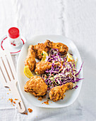 Spiced buttermilk-fried chicken with coleslaw