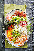 Sushi salad to share