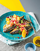 Fish with citrus and pomegranate salsa