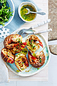 Lobster tails with herbed garlic butter