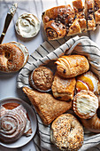 Breakfast pastries and cream cheese