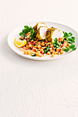 Chermoula grilled fish with couscous
