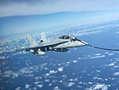 F-18 Hornet fighter jet refuelling