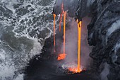 Lava flow entering the sea, Kilauea, Hawaii