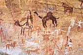 Pictograph of animals and humans, Libya
