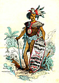 Borneo man, 19th Century illustration