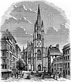 Trinity Church, New York City, USA, 19th C illustration