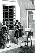 Convent visit, 19th Century illustration