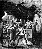 Arrest of the Carbonari, Italy, 19th Century illustration