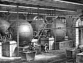 19th Century paper factory, illustration