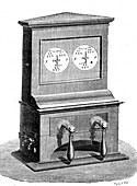 Early electric telegraph machine, 19th Century illustration