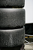 Used Dunlop slick tyres