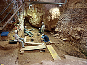 Excavations at Sima del Elefante fossil site, Spain