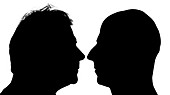 Heads in silhouette