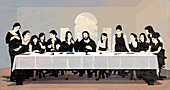 Female Last Supper, conceptual illustration