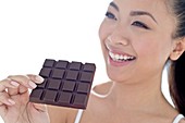 Woman holding chocolate