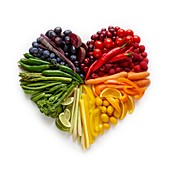 Fresh produce in a heart shape