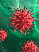 Medical nanoparticles, conceptual illustration