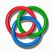 Borromean rings illusion, illustration