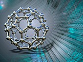 Buckyball molecule C60, illustration