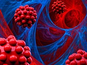 Medical nanoparticles, illustration