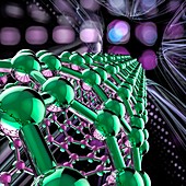 Nanotube close-up, illustration