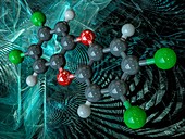 TCDD dioxin molecule, illustration