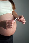 Pregnant teenager giving up smoking