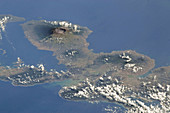 Mount Tambora, ISS image