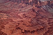 Monument Valley rock formations, USA, aerial photograph