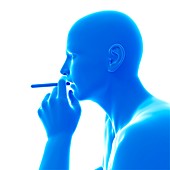 Person smoking, illustration