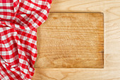 Tablecloth on wooden background