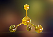 Abstract molecule model, illustration