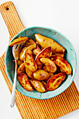 Sous vide fingerling potatoes with olive oil and herbs