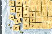 Chickpea fudge with pistachio nuts