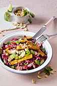 Colour, low-carb lupine vegetable salad