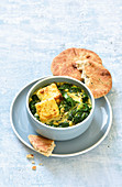 Palak Paneer (Indian style spinach with soft cheese )