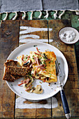 Omelette with ham and mushrooms