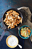 Turkey gyros with a cabbage salad and mojo quark