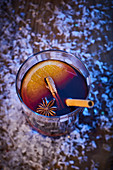 Mulled wine with orange and spices
