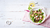 Roastbeef-Salat mit Ziegenkäse und Pilzen (Low Carb)